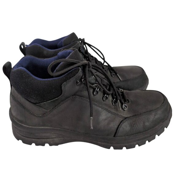 Lands End Hiking Boot Mens 13 Black Ankle Trail Outdoor Lace Up Leather Combat - Picture 12 of 13